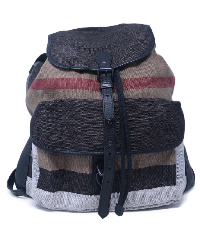 Anti-Theft And Budget-Friendly Bags Burberry Black & Beige Plaid Backpack