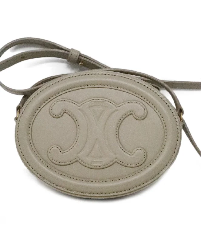 Seasonal Clearance Bags For Summer Celine Beige Small Triomphe Oval Crossbody