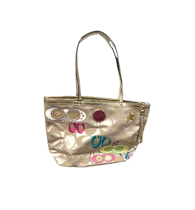 Luxury Seekers Coach Gold Embroidered Logo Bag