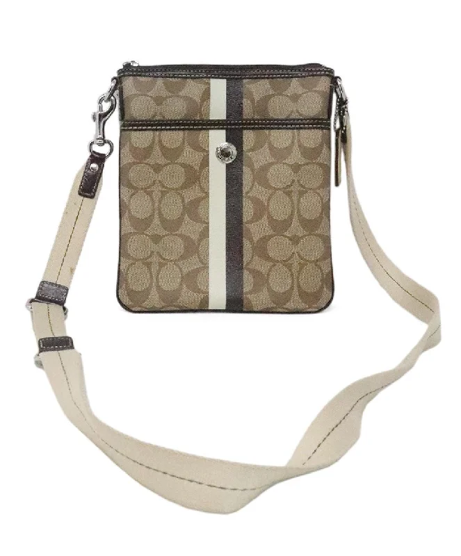 Limited Edition Bags For Collectors Coach Tan & Brown Logo Crossbody