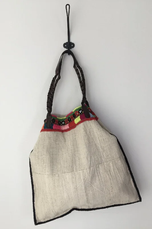 Limited-Time Offers On Trendy And Stylish Bags EMBROIDERED HEMP TOTE BAG ANN