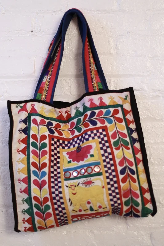 Luxurious Bags With Limited-Time Offers EMBROIDERED SHOPPER TOTE KULA