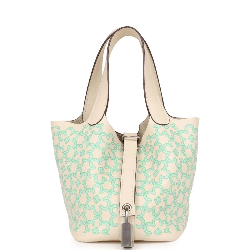 Lightweight And Affordable Bags Hermes Micro Picotin Lock 14 "Lucky Daisy" Nata Swift Palladium Hardware