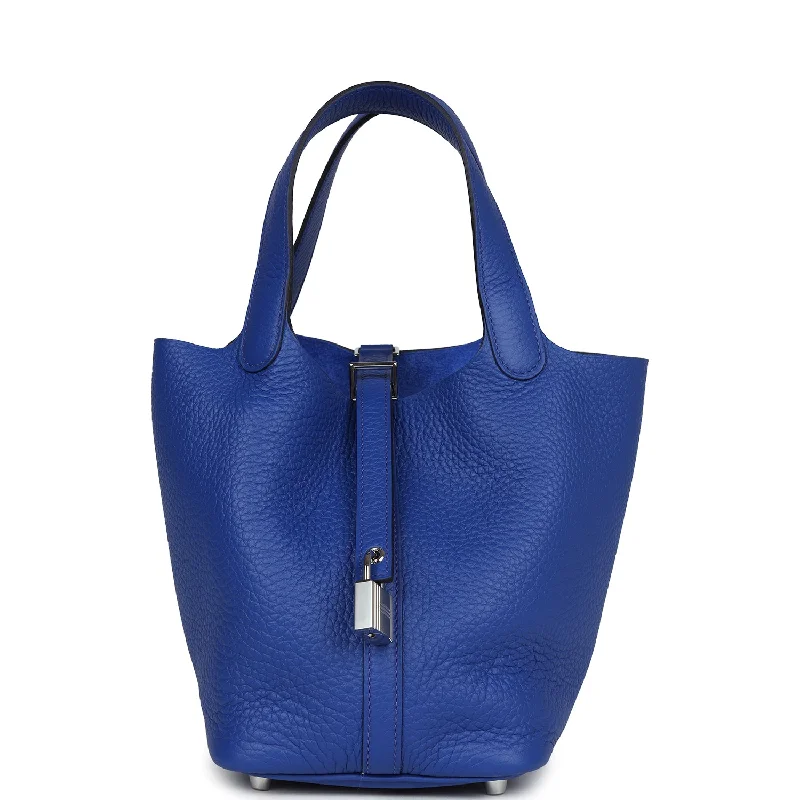 Luxury Bags For Professionals With Discounts Hermes Picotin Lock 18 Bleu Royal Clemence Palladium Hardware