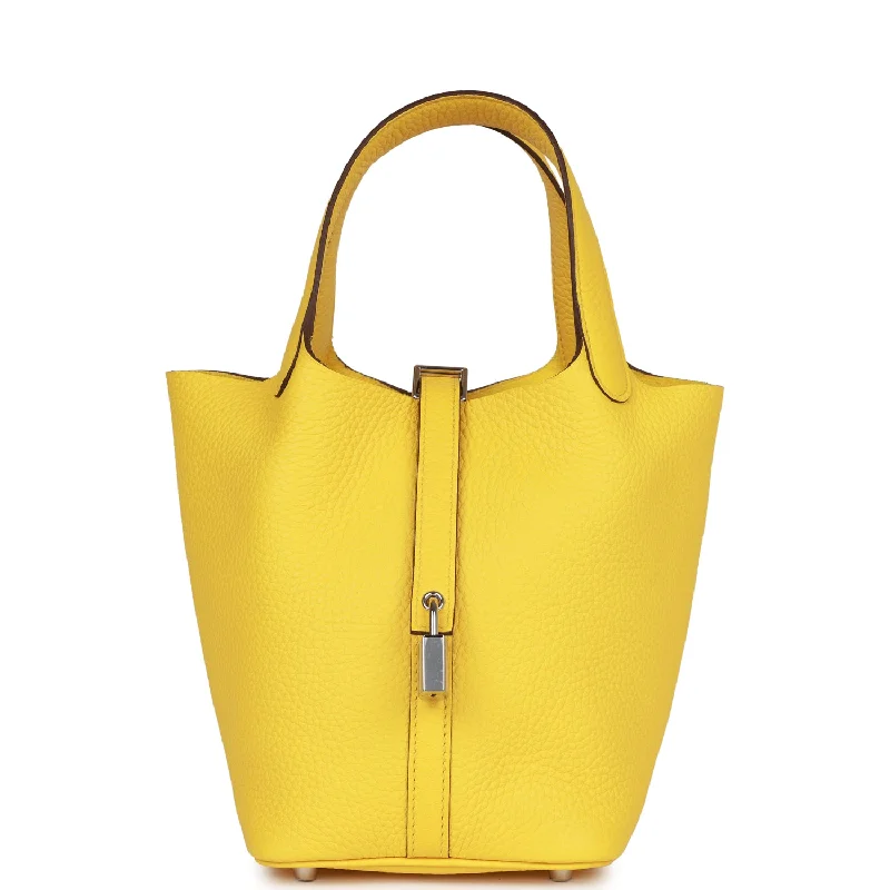 Trendy Bags For Teenage Girls Hermes Picotin Lock 18 Jaune de Naples Clemence Palladium Hardware