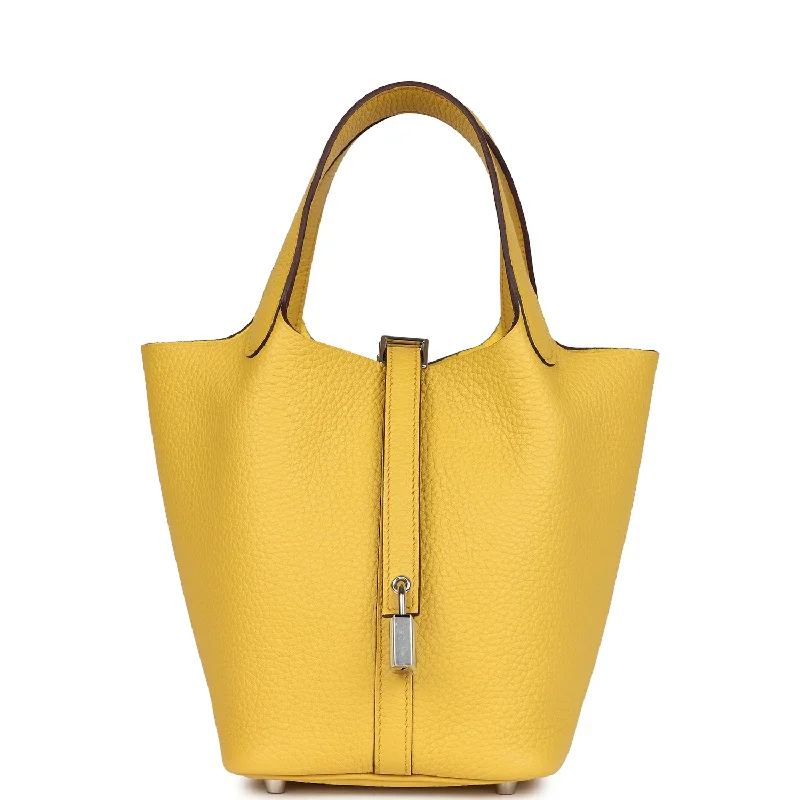 Vibrant Bags With Discounts Hermes Picotin Lock 18 Sun Clemence Palladium Hardware