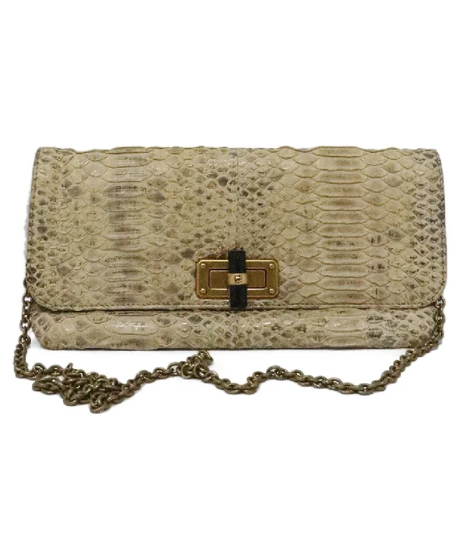 Bags With Limited-Time Deals Lanvin Beige Snake Skin Shoulder Bag