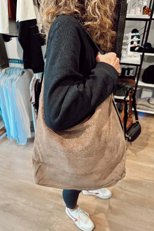 Luxurious But Budget-Friendly Bags Large Suede Leather Hobo Bag