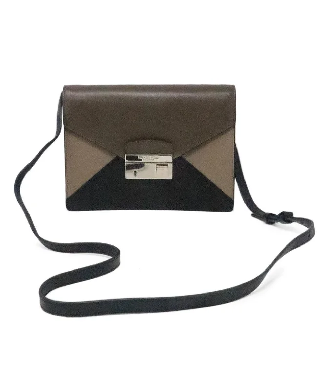 Flash Sale On Premium Bags Michael Kors Black & Taupe Leather Crossbody