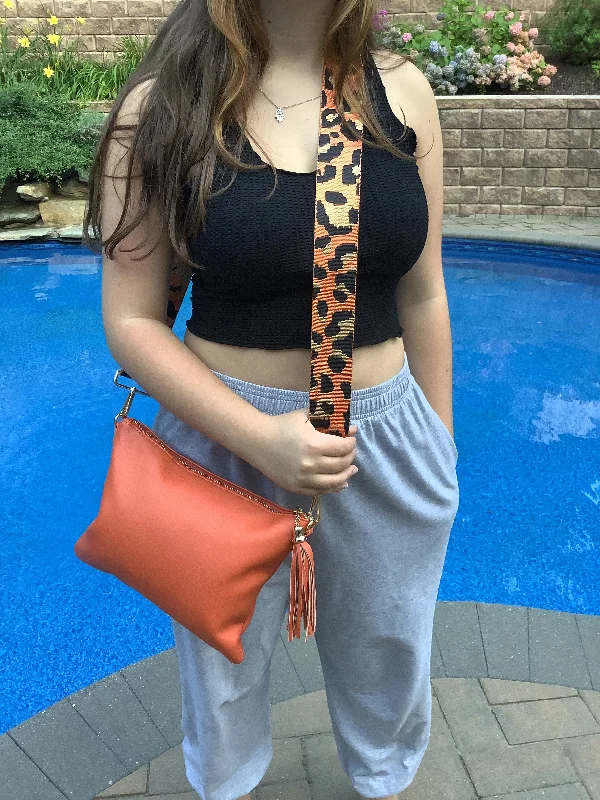 Durable And Fashionable Bags For Daily Use Orange Vegan Crossbody with tassel 🧡