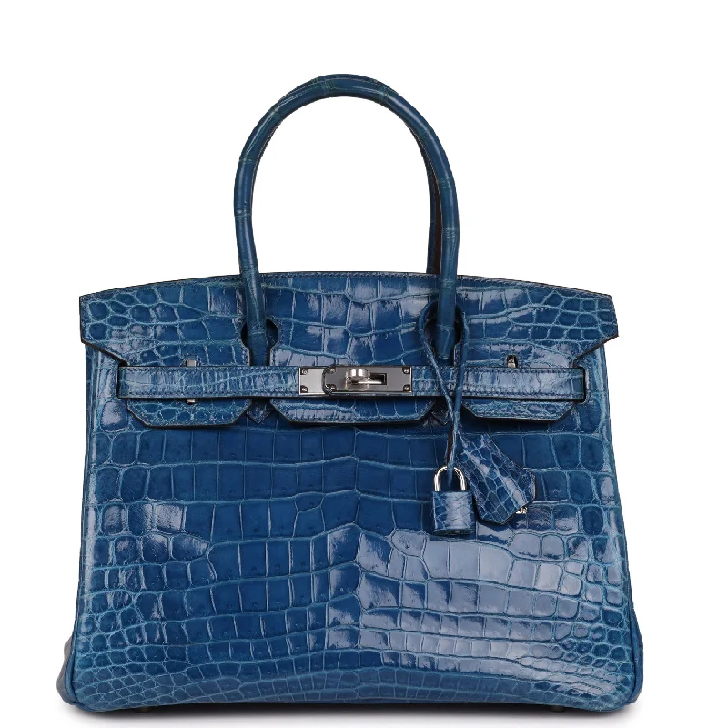 Bags For College Students On A Budget Pre-owned Hermes Birkin 30 Mykonos Shiny Niloticus Crocodile Palladium Hardware