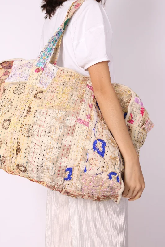 Affordable Bags For College Students On Sale QUILTED EMBROIDERED COTTON WEEKENDER MANILA