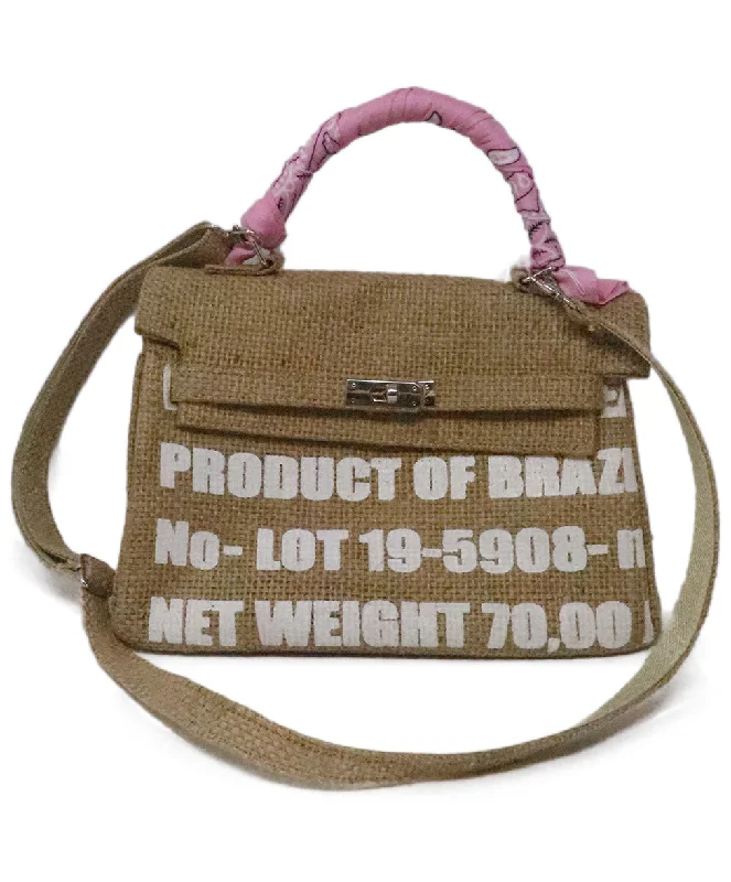 Seasonal Clearance Bags For Summer, Winter, Etc. Raina's Rocks Tan Burlap Bandana Tote