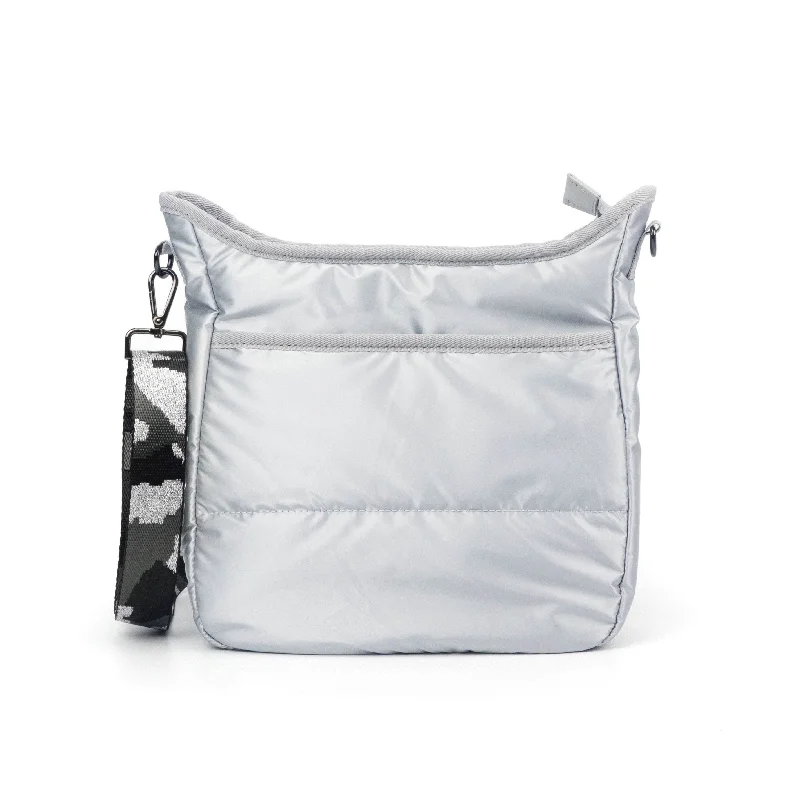 Bags For Urban And Trendy Looks Silver Puffer Crossbody