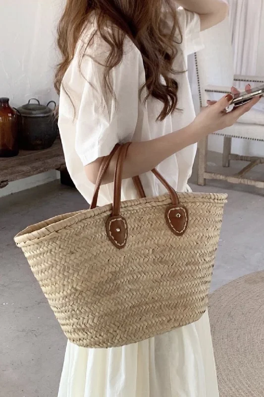 Luxury Bags With Premium Materials And Craftsmanship WOVEN SUMMER SHOPPING/  BEACH BASKET LYDIA