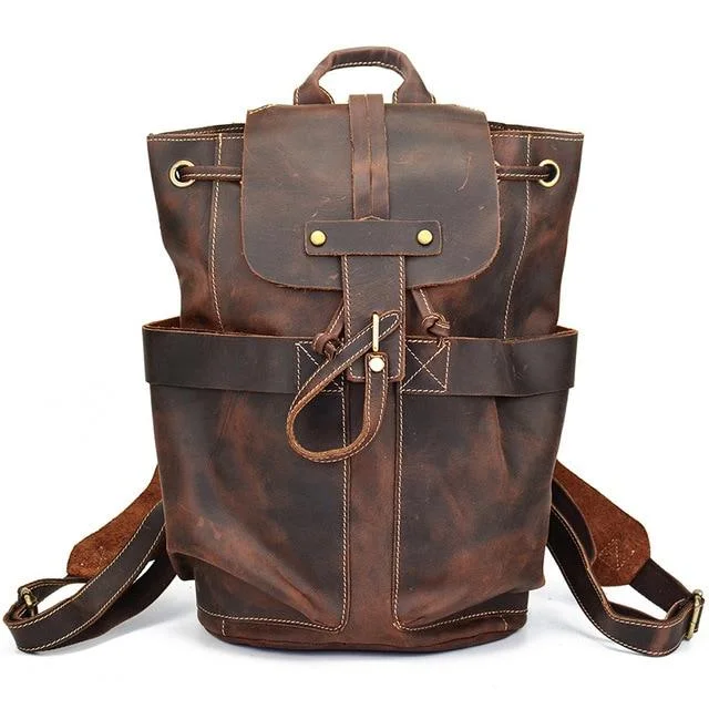 Stylish Bags For Fashion Bloggers Vintage Leather Duffel Backpack