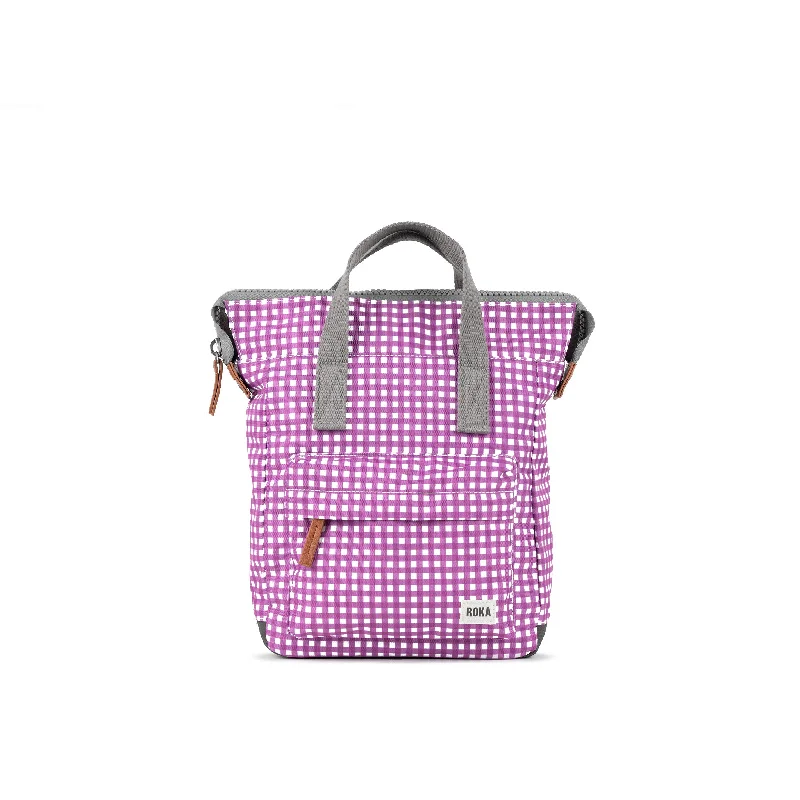 Affordable Bags Bantry B Purple Gingham Recycled Canvas