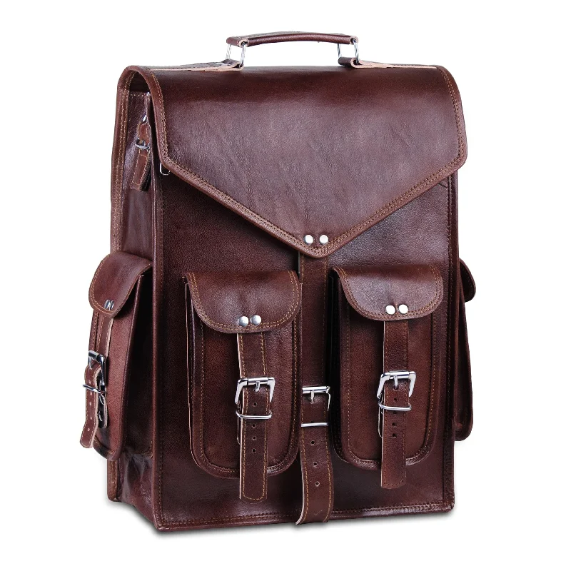 Bags For Sporty And Athletic Styles Brown Convertible Leather Backpack