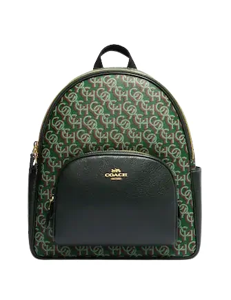 Holiday Gift Bags For Christmas Coach Court Backpack With Coach Monogram Print