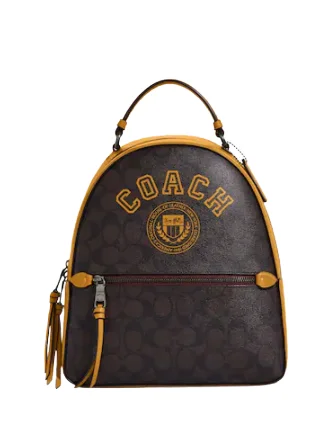 Stylish Bags For Fashion Bloggers With Promotions Coach Jordyn Backpack In Signature Canvas With Varsity Motif