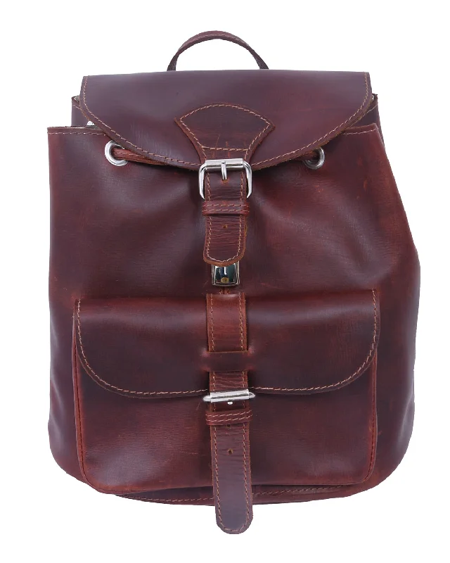 Valentine's Day Elegant Brown Leather Backpack: A Timeless Fashion Statement. Art: BG-1277