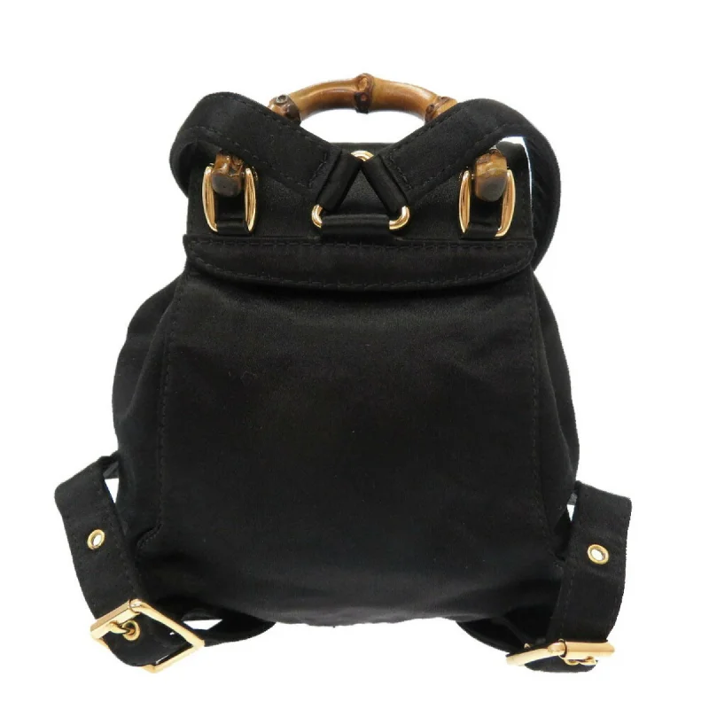 Luxurious But Budget-Friendly Bags Gucci Bamboo Satin Black 005 4781 0319 Rucksack Backpack Bag 0059 GUCCI