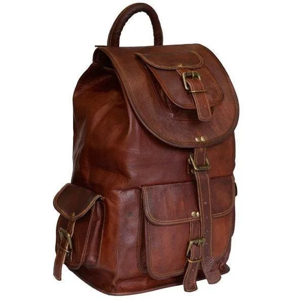 Seasonal Clearance Bags For Summer Large Vintage Leather Backpack