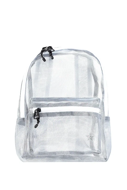 Urban Style Metallic Mesh Rebel Retro Baby Backpack with White Zipper