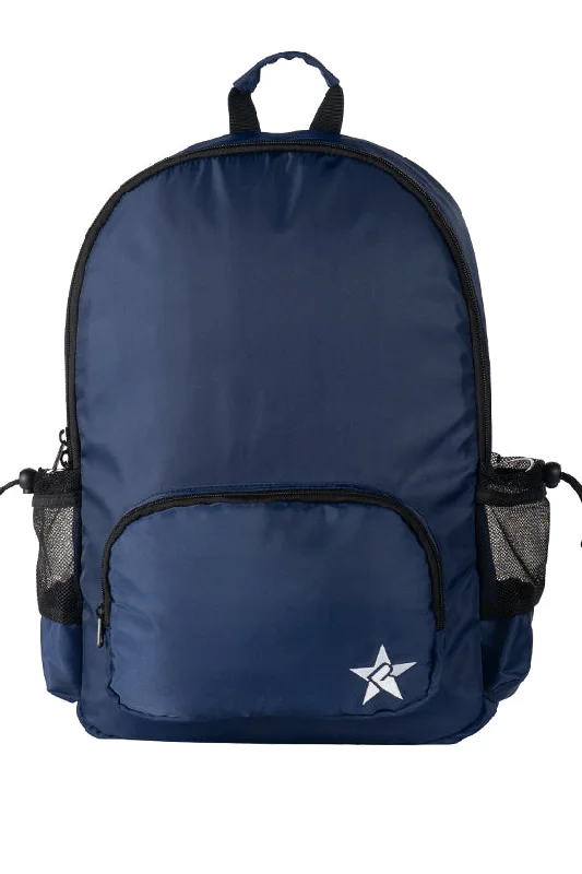 Designer-Inspired Bags At Budget-Friendly Prices Satin in Navy Blue Rebel Raven Backpack with Black Zipper