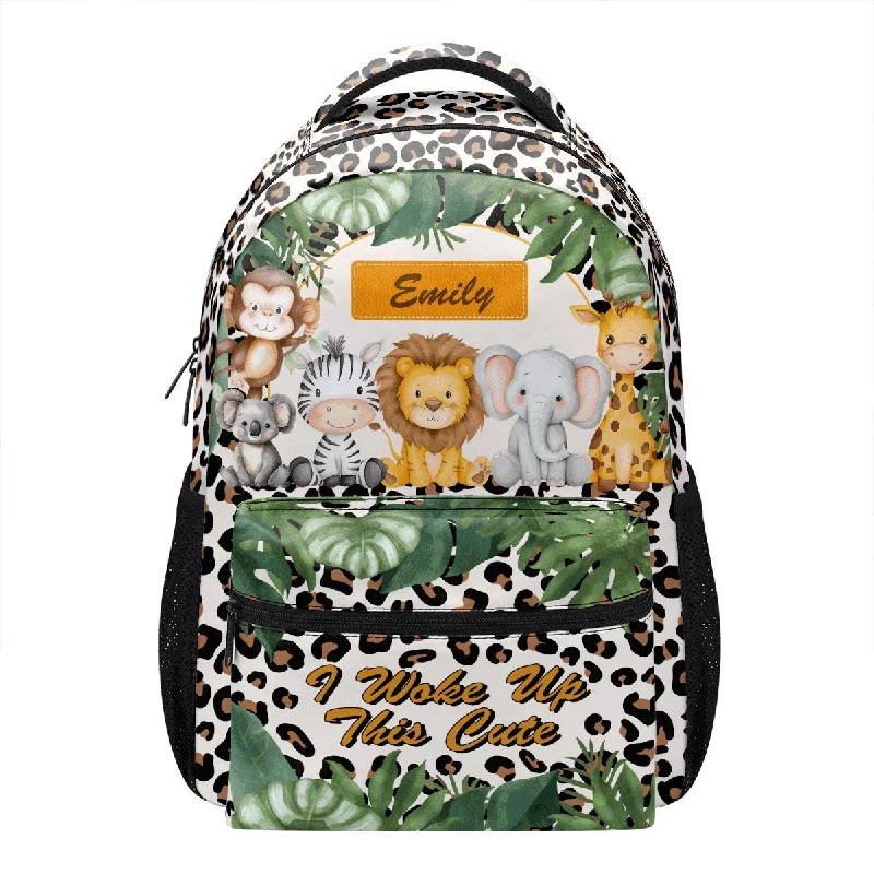 Luxury Bags For Working Professionals Stay Wild Dream Big Little One I Woke Up This Cute - Personalized Backpack SBHN39