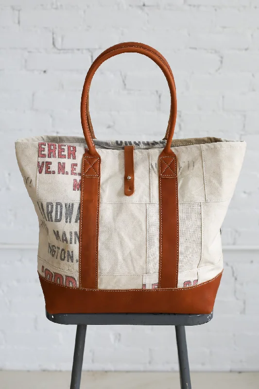 Flash Sales On Premium And High-Quality Bags 1940's era Salvaged Canvas Patchwork Tote Bag