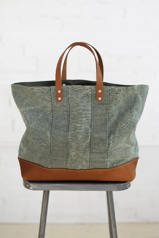 Urban Bags For City Life And Streetwear Fashion 1950's era Salvaged Military Canvas Tote Bag