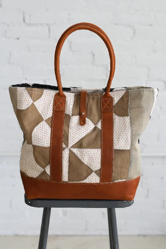 Handbag For Fashion 1950's era Salvaged Quilt Top Tote Bag