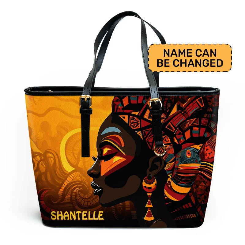 Modern And Limited-Time Offer Bags African Culture - Personalized Leather Totebag SB102