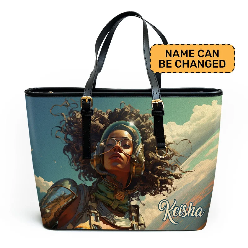 Tsa-Approved Bags For Hassle-Free Airport Security Afrofuturism - Personalized Leather Totebag SB112