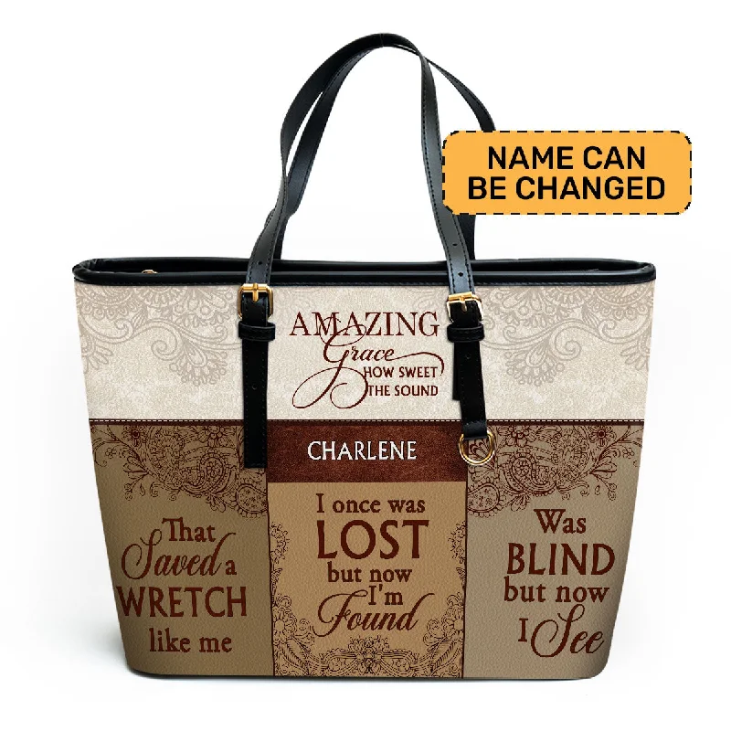 Bag Deals Amazing Grace - Personalized Leather Totebag MB49