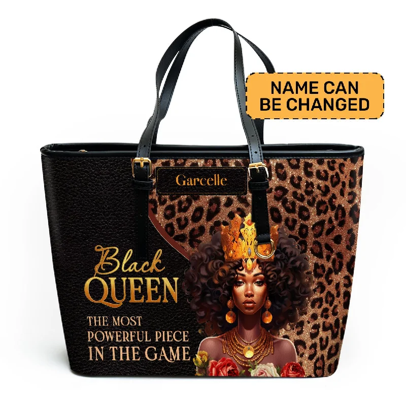 Inspired Bags For Affordable Luxury Black Queen is Powerful - Personalized Leather Totebag MB24