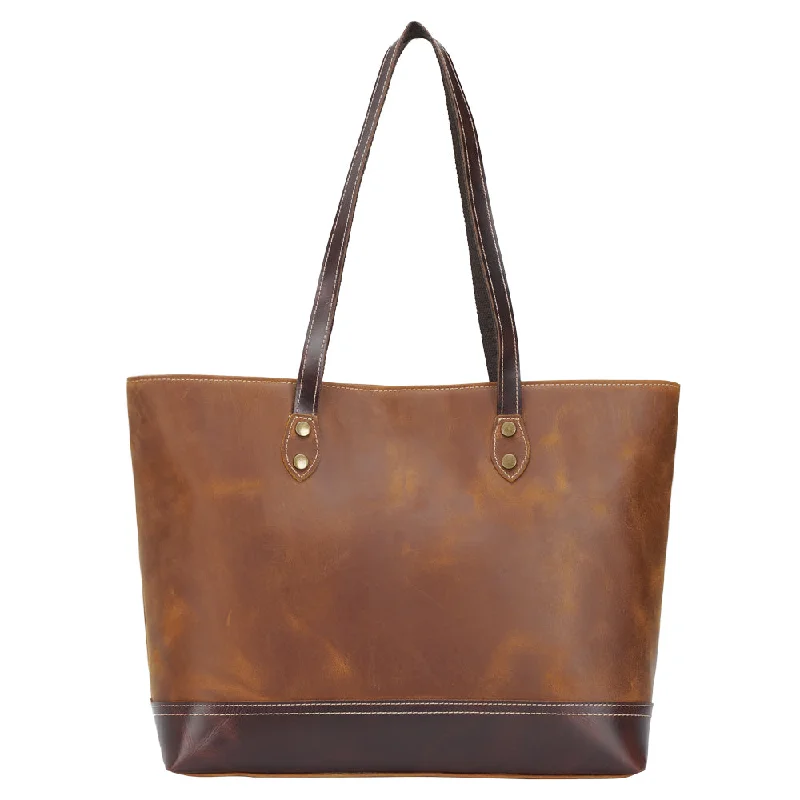 Flash Sales On Premium And High-Quality Bags Brown Vintage Top-Grain Leather Tote for Women