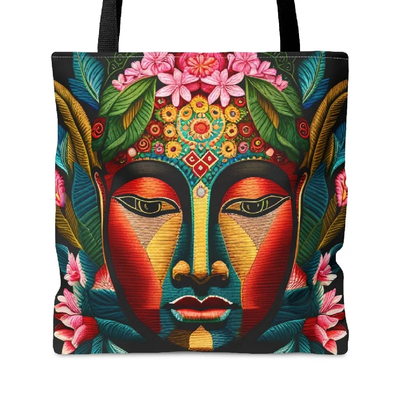 Professional Bags With Office Discounts Buddha Face Flower Tote