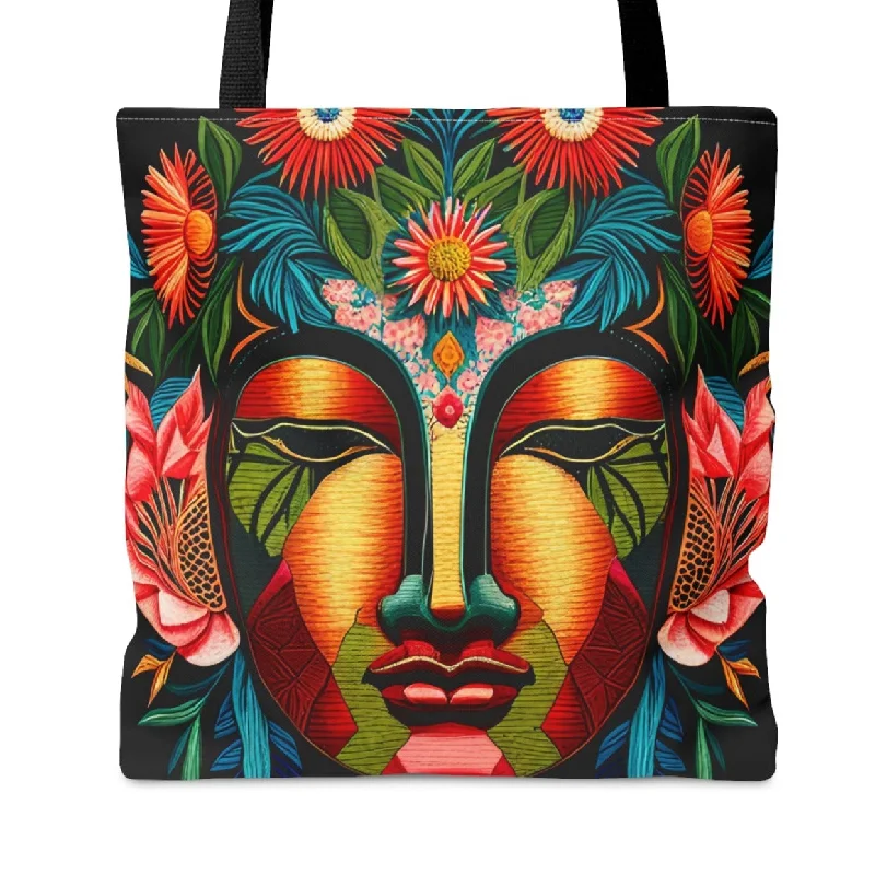 Urban Style Buddha Face Marigold Tote