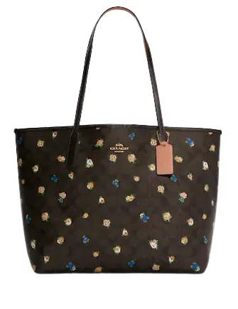 Modern And Limited-Time Offer Bags Coach City Tote In Signature Canvas With Vintage Mini Rose Print