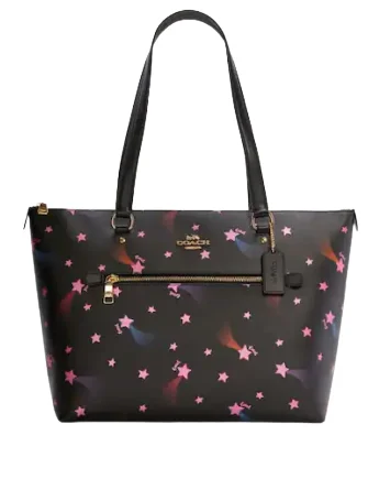 Bags With Tsa-Approved Features Coach Gallery Tote With Disco Star Print