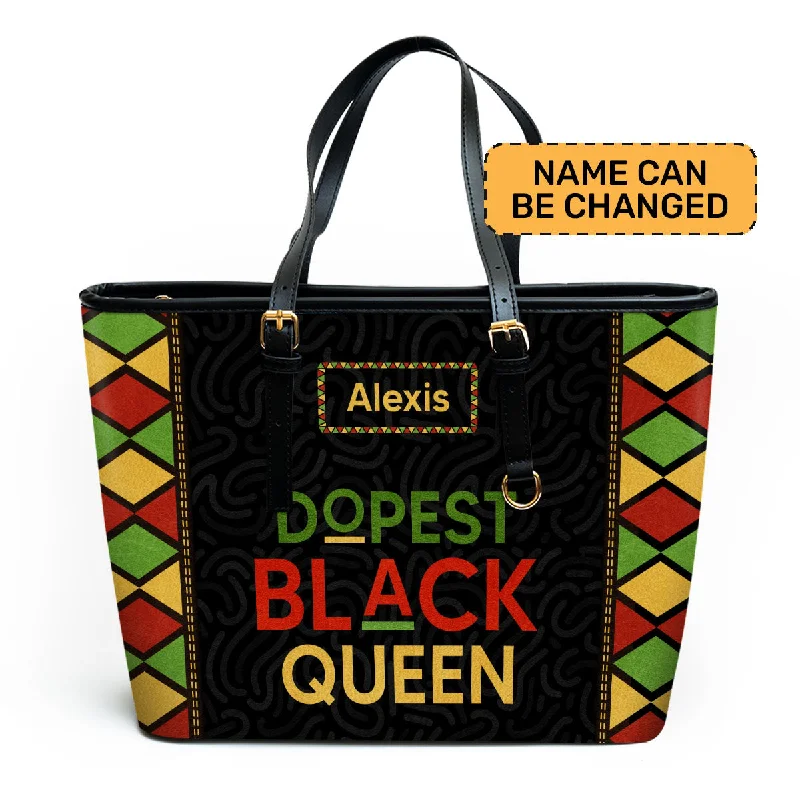 Genuine Bags On Clearance Sale Dopest Black Queen - Personalized Leather Totebag SB09