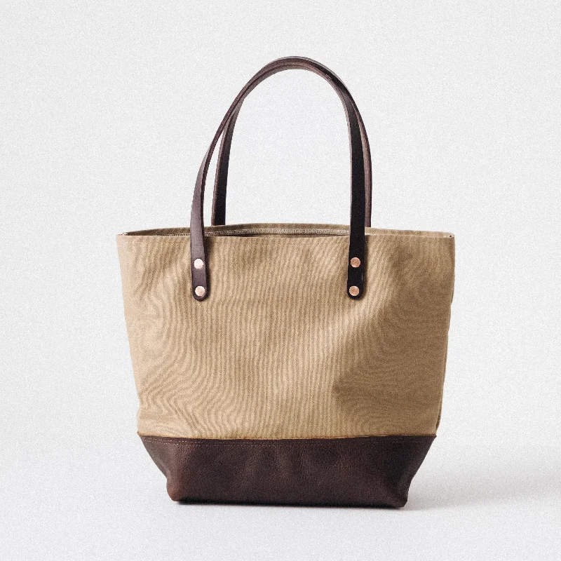 Holiday Gift Bags For Christmas Field Tan Canvas Panel Tote