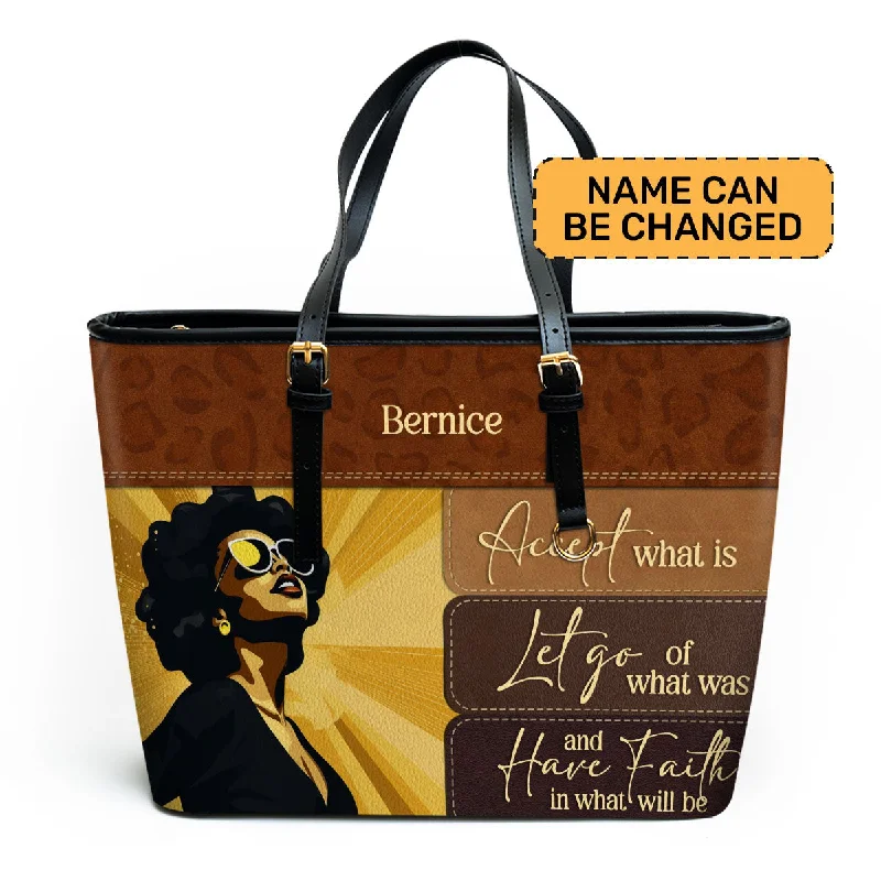 Retro Lovers Have Faith In What Will Be - Personalized Leather Totebag STB13