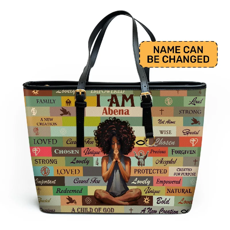 Senior Travelers I Am Chosen - Personalized Leather Totebag MB50