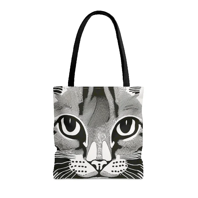 Black Friday Deals On Stylish Handbags Inked Cat Face Tote