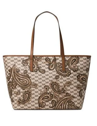 Limited-Time Offers On Trendy And Stylish Bags Michael Michael Kors Studio Paisley Emry Large Top Zip Tote