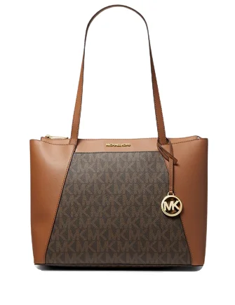 Limited Edition Bags For Collectors Michael Michael Kors Maddie Medium Logo and Faux Leather Tote Bag