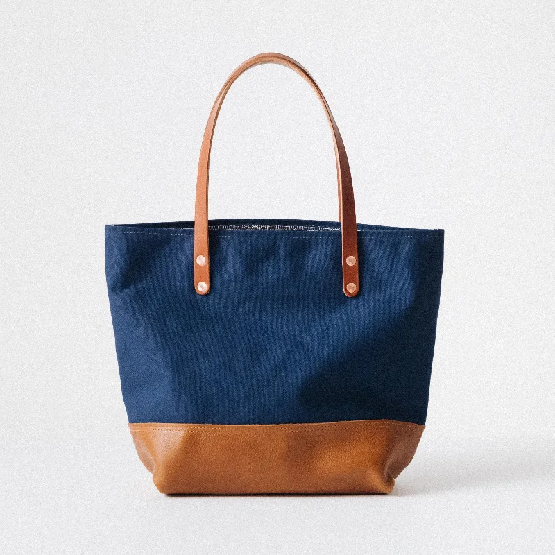 Seasonal Clearance Bags For Summer Navy Canvas Panel Tote